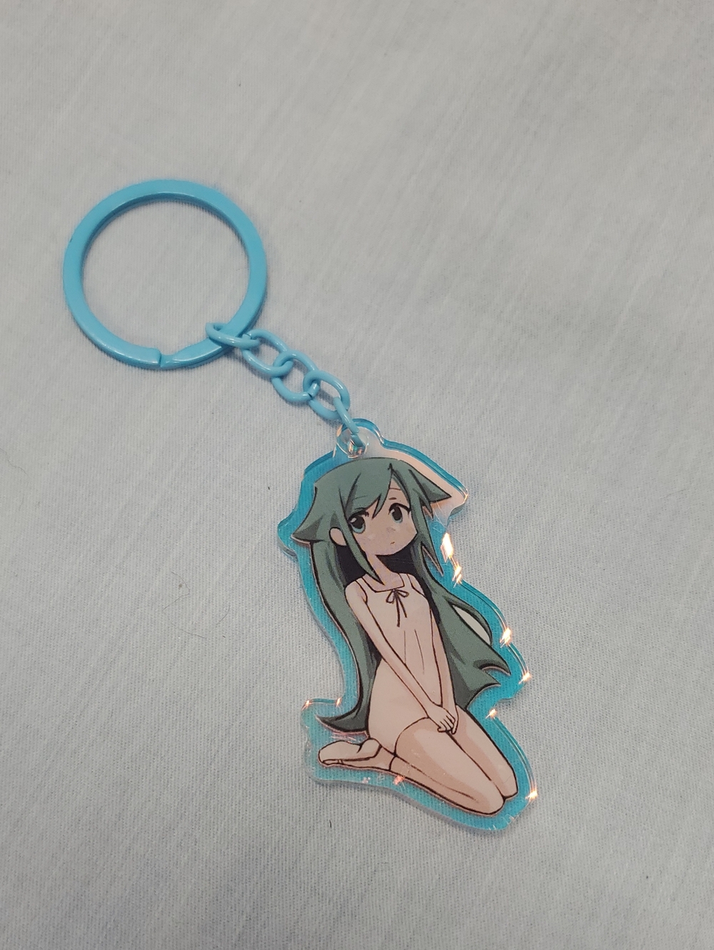 Blue Anime Character Acrylic Keychain for Women